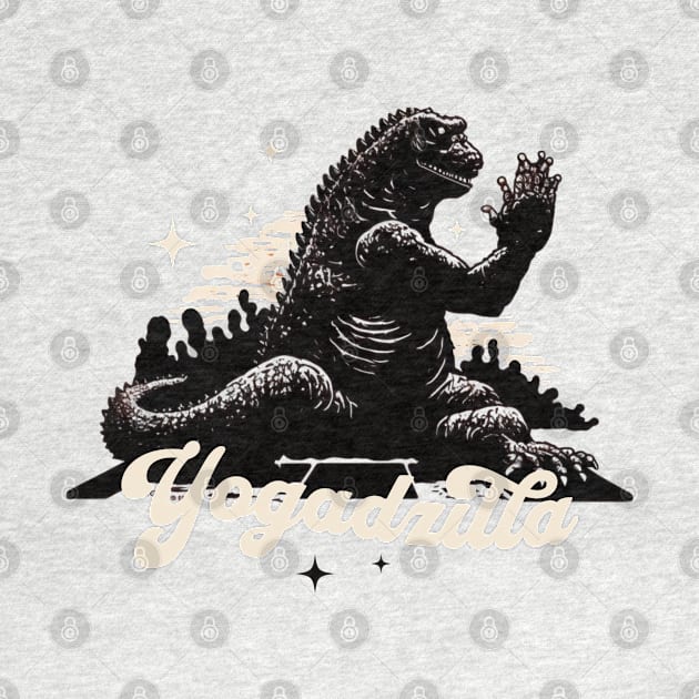 Yogadzilla - Godzilla doing Yoga by Creaticurio